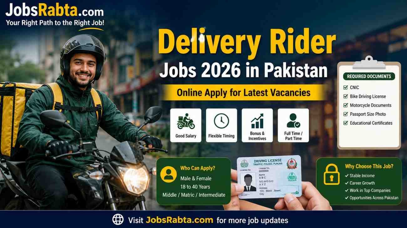 Delivery Rider Jobs 2026 in Pakistan, Apply Method for Latest Rider Vacancies